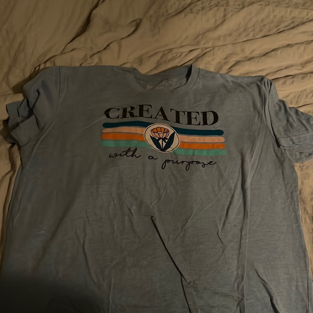 Faith tshirt, blue xl, created with a purpose